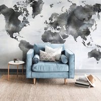 Gemalte Weltkarte Wandbild | Stadtmauern Gemalte Weltkarte Wandbild | Stadtmauern von urbanwalls