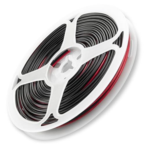 URCIANOW 10 M DrahtKabel 2x0,3mm² rot-schwarz Parallelleitung 2-Adriges 22AWG Verzinnter Kupferdraht Verlängerungskabel PVC-Kabel für LED Streifen/Lampen von urcianow