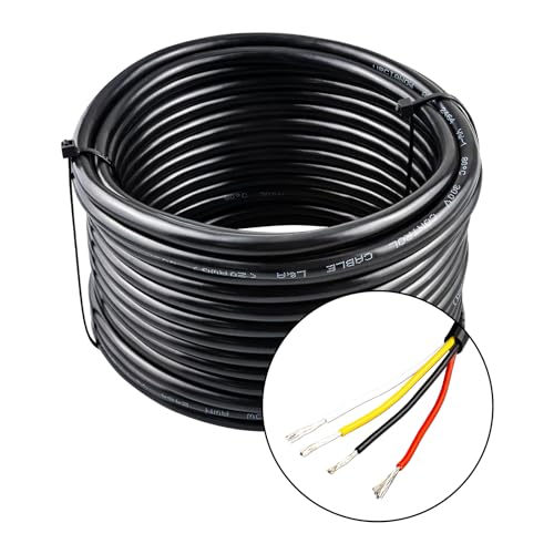 URCIANOW 20AWG 10 Meter Elektrischer Draht 0,5 mm² 4 Leiter Elektrisches Kabel der Stärke 20 UL2464 Elektrischer Draht 20 AWG PVC-Schnur mit Litze Verzinnter Kupferdraht Geeignet für LED von urcianow