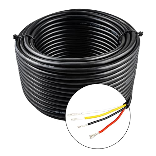 URCIANOW 20AWG 20 Meter Elektrischer Draht 0,5 mm² 4 Leiter Elektrisches Kabel der Stärke 20 UL2464 Elektrischer Draht 20 AWG PVC-Schnur mit Litze Verzinnter Kupferdraht Geeignet für LED von urcianow