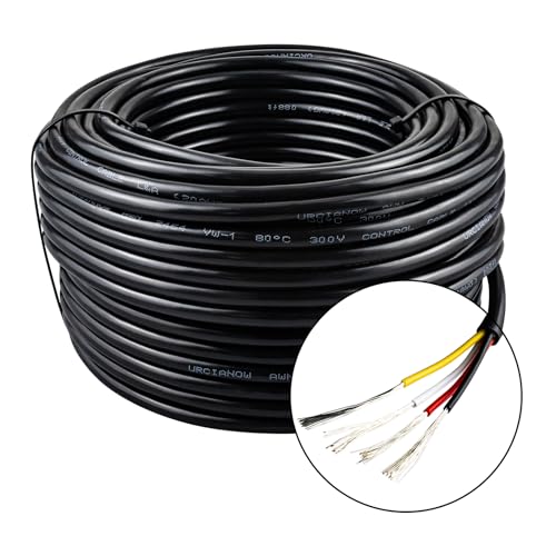 URCIANOW 20AWG 30,5 Meter Elektrischer Draht 0,5 mm² 4 Leiter Elektrisches Kabel der Stärke 20 UL2464 Elektrischer Draht 20 AWG PVC-Schnur mit Litze Verzinnter Kupferdraht Geeignet für LED von urcianow