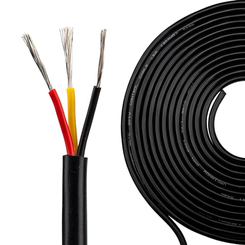 URCIANOW 20AWG Elektrischer Draht 20 Meter 3x0,5mm² Elektrischer Kabel 20 Gauge Stromkabel Verzinntes Kupferkabel 3 Adrig Kabel Verlängerungskabel für LED Lampen Automobil… von urcianow