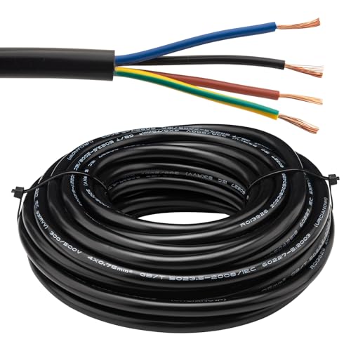 Urcianow RVV Kabel 4x0,75mm² - 10m - Schwarz - Wohnmobil, Wechselrichter, Solaranlage - ölbeständig, hitzebeständig, flammhemmend von urcianow
