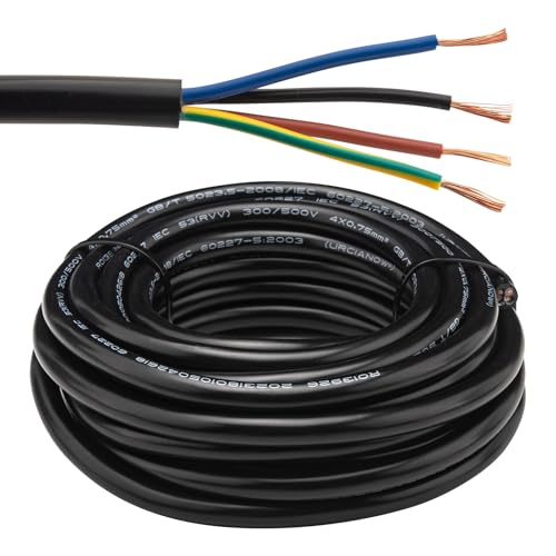 Urcianow RVV Kabel 4x0,75mm² - 5m - Schwarz - Wohnmobil, Wechselrichter, Solaranlage - ölbeständig, hitzebeständig, flammhemmend von urcianow