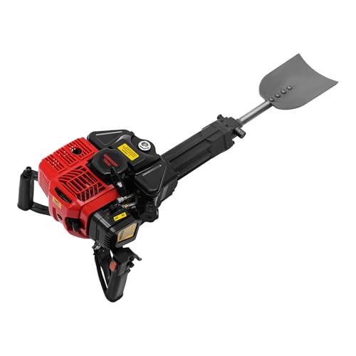 52CC 2-Takt-Digger Handheld Benzinbagger 1900W Gartenbaumgräber Mit breite Schaufel, Spitze Spitzhacke und Flache Spitzhacke für Bauernhof Forstsämlinge, Weinbergstützen, Gemüsepflanzung von ureggvbu