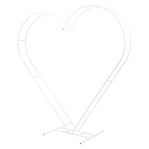 HerzföRmiger Bogen Blumen Stand 2X2,05M Metall Hochzeit Bogen Backdrop Stand Ballonbogen Gestell Herz Tragfähigkeit von Etwa 10kg Für Hochzeit Geburtstag Graduierung, Einfach Montieren Und Demontieren von ureggvbu