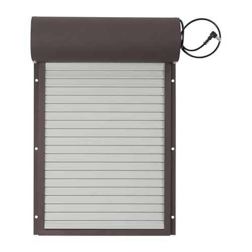 Hühnerklappe Automatisch Solar Batterie Groß Automatische Hühnerklappe Upgrade-Größe - Elektrische hühnertür mit Timer und Lichtsensor (IP65) (Dunkelbraun) von ureggvbu