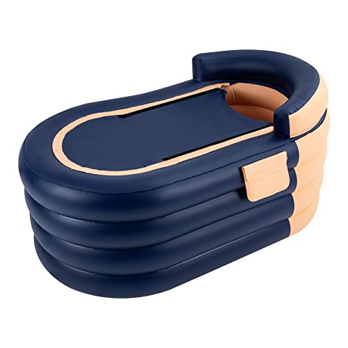 Premium Aufblasbare Badewanne Erwachsene [Faltbare Badewanne] – XXL Aufblasbare mit Whirlpool & Rutschschutz | Bis 100kg / 1.8m | Verdicktes PVC (350g) für Innen/Außen von ureggvbu