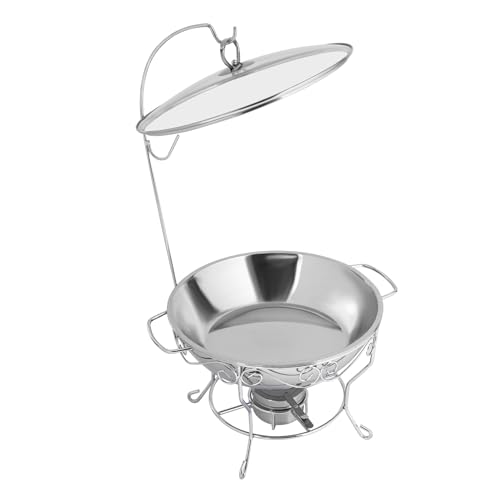 Premium Edelstahl-Speisenwärmer [Runder Chafing-Dish-Ständer] – 6L runder Chafing-Dish mit 2 Einsätzen + Alkoholbrenner – Professionell für Buffet, Catering & Haushalt | Spülmaschinenfest & Rostfrei von ureggvbu