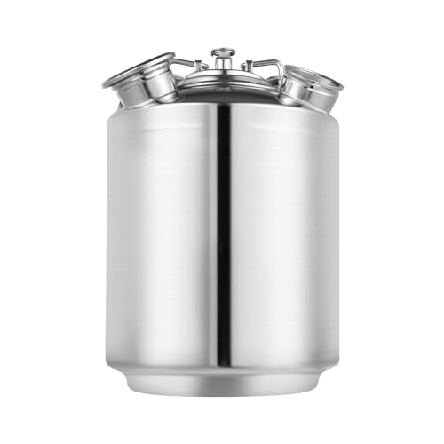 ureggvbu Reinigungsbehälter 10l Zapfanlage Reinigungsgerät Bierreinigungsfass Edelstahl 3-Kopf Zapfanlagen, Beer Cleaning mit Deckel für Die Reinigung Von Bierdosen von ureggvbu