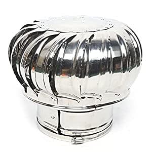 ureggvbu Dachventilator Nicht Motorbetrieben | Dachboden Lüftungsventilator aus 201 Edelstahl Ø16cm | Energiefreier Rundventilator 27x27cm, Regenfest für Stall/Dachfenster von ureggvbu