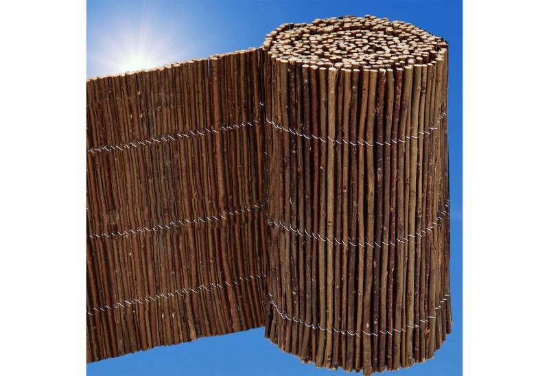 urfence Sichtschutzzaunmatten 300x20 Flexible Beeteinfassung Weide Rollborder, Rasenkante Holz Beetumrandung von urfence