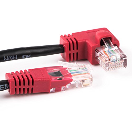 Abgewinkeltes RJ45-Ethernet-Patchkabel, L-Form, Internet-Lan-Kabel, Cat5-Patchkabel, 1,8 m (links gewinkelt) von usangreen