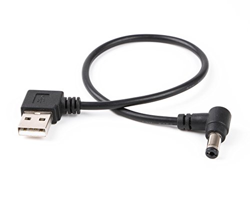 USB-auf-Barrel-Kabel, USB auf 5,5 mm/2,1 mm abgewinkelt, 5 V Gleichstrom, Stromkabel (links abgewinkelt) von usangreen