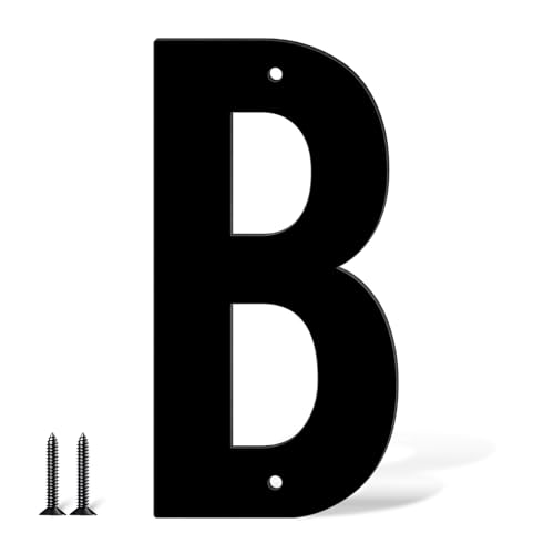 10,2 cm Edelstahl Metall Hausnummern Türnummern und Buchstaben Schwarz Moderne Hausnummern Briefkastennummern und Hausnummern für Draußen Adressnummern für Haus Wohnung (B) von useNumber