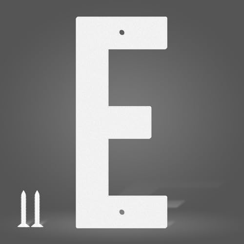 Hausnummern, Türnummern und Buchstaben, Metall, 10,2 cm, Weiß, moderne Hausnummern, Briefkastennummern und Adressschild für draußen, Adressnummern für Haus Wohnung (E) von useNumber