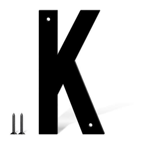 12,7 cm Edelstahl Metall Hausnummern Türnummern und Buchstaben Schwarz Moderne Hausnummern Briefkastennummern und Hausnummern für Draußen Adressnummern für Haus Wohnung (K) von useNumber