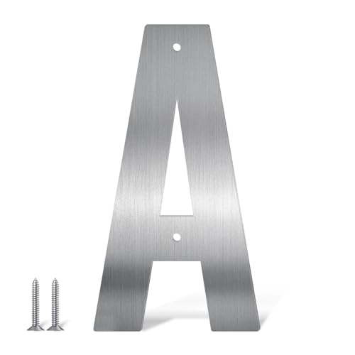 12,7 cm Edelstahl Metall Hausnummern Türnummern und Buchstaben Silber Moderne Hausnummern Briefkastennummern und Hausnummern für Draußen Adressnummern für Haus Wohnung (A) von useNumber