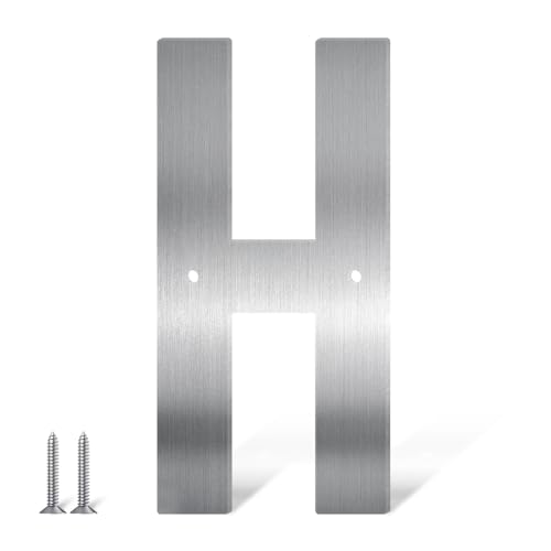 17,8 cm Edelstahl Metall Hausnummern Türnummern und Buchstaben Silber Moderne Hausnummern Briefkastennummern und Hausnummern für Außen Adressnummern für Haus Wohnung (H) von useNumber