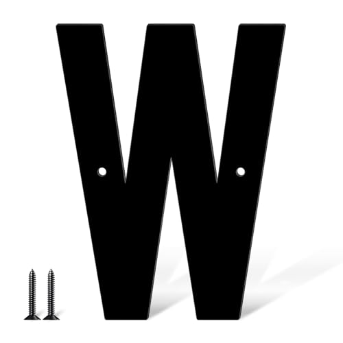 30,5 cm Edelstahl-Hausnummern, Türnummern und Buchstaben, schwarze moderne Hausnummern, Briefkastennummern und Hausnummern für draußen, Adressnummern für Haus Wohnung (W) von useNumber