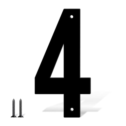 Hausnummern, Türnummern und Buchstaben, Edelstahl, Metall, Schwarz, moderne Hausnummern, Briefkastennummern und Hausnummern für draußen, Adressnummern für Haus, Wohnung (4) von useNumber