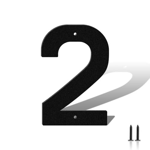 Höhe 25cm Hausnummer,wetterfest pulverbeschichtete Türnummer,Hausnummernschild aus massivem Stahl,schwarz lackierte Hausnummer für Ladenbeschilderung,Briefkasten,Garten,Hotel(2) von useNumber