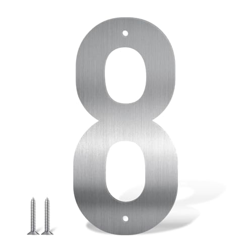 useNumber Hausnummern aus Edelstahl, 15,2 cm, silberfarben, 8 Stück useNumber Hausnummern aus Edelstahl, 15,2 cm, silberfarben, 8 Stück von useNumber