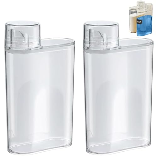 usefulbeauty 1300 Ml Luftdichter Waschmittelspender Mit Messbecher - 2 STÜCK Waschpulver Aufbewahrungsbox - Waschpulver Dosierer - BehäLter Aufbewahrungseimer Waschmittelbox | FüR WeichspüLer von usefulbeauty