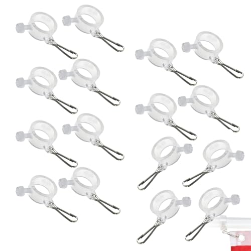 usefulbeauty 16 Stück Flaggenmast-Clips, Fahnen Mast Ring Clip Mit Festem Haken Anti-Wicklung Fahnenmast Befestigungs Ringe Für Fahnen von usefulbeauty