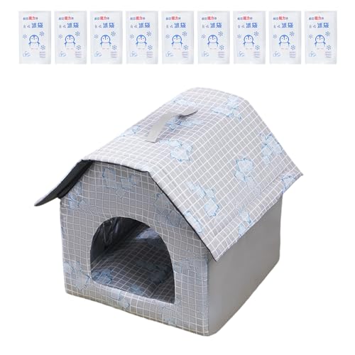 usefulbeauty Erfrischendes Katzenhaus – Kühlendes Haus für Tiere – wasserdichtes Faltbett mit 9 Eispackungen für mittelgroße Katzen, für Innenbereich, Balkon und Unterschlupf usefulbeauty Erfrischendes Katzenhaus – Kühlendes Haus für Tiere – wasserdichtes Faltbett mit 9 Eispackungen für mittelgroße Katzen, für Innenbereich, Balkon und Unterschlupf von usefulbeauty