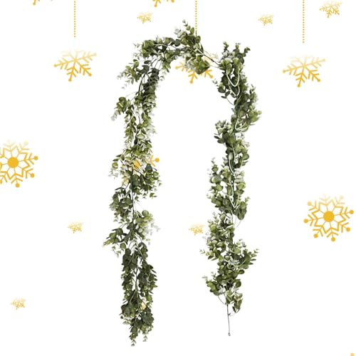 usefulbeauty Grüne Girlande | Künstliche Efeu, dekorativ, 5,9 Fuß – Hintergrundwand für Hochzeitsdekoration, Dschungel-Themenparty, gefälschte Dekoration für Innenmantel von usefulbeauty