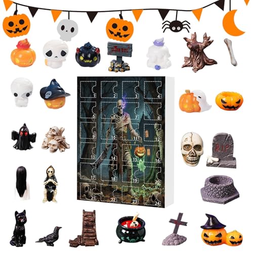 usefulbeauty Halloween Adventskalender 2025 | 24 Stück gruselige Totenköpfe für Adventskalender, Dekoration für und Familie von usefulbeauty