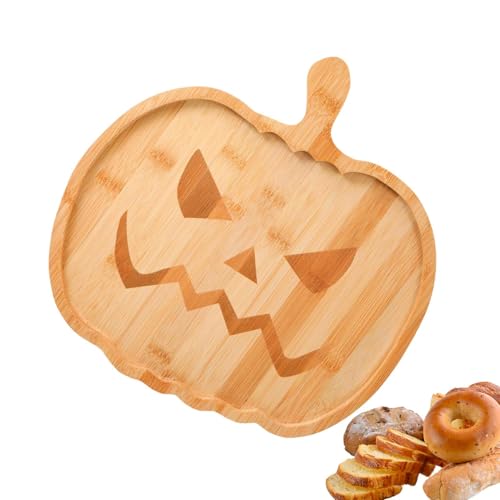 usefulbeauty Halloween Servierplatten - Aperitif Servierschale in Holz mit Kürbis-Motiv,Halloween Geschirr Für Snacks Salat Käse Fleisch Obst Und Festlichkeiten von usefulbeauty