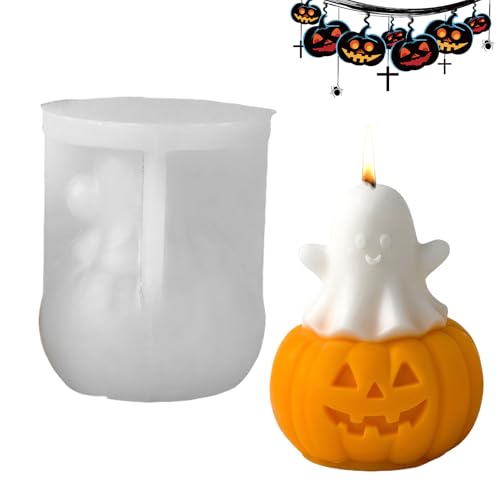 usefulbeauty Halloween Silikonform,Halloween Geist Stehende Kürbisformen Für Süßigkeiten - Einfache Entformung Bastelhilfe für Seifenkerzen Zement Ton Harz Muffin Dessert von usefulbeauty