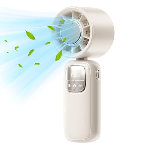 usefulbeauty Handfächer - Persönlicher Handlüfter - Faltbares Kühlgerät Mit LED Anzeige 100 Stufen Für Reise Outdoor Alltag Bei von usefulbeauty