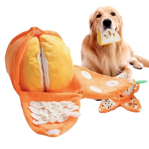 usefulbeauty Hundefutter-Suchmatte - Hunde Schnüffelmatte - Schnüffelspiel Mit Knisterpapier Plüsch Orange Futterverstecken Selbstbeschäftigung Für Große Mittelgroße Senioren Rassen Geruchssinn von usefulbeauty