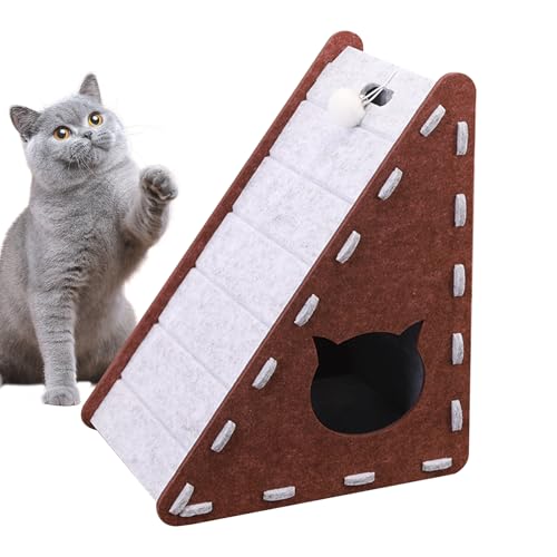 usefulbeauty Katzenkratzbrett - Dreieckiges Vertikales Kratzbrett Für Katzen,Kletterteppich Mit Ruheplatz Und Schutz Für Sofa Boden Spielspaß von usefulbeauty