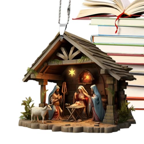 usefulbeauty Krippenschmuck,Krippenanhänger,Weihnachtskrippe Christbaumschmuck - -Krippenanhänger aus Acryl, Weihnachtskrippen-Weihnachtsbaumschmuck für christliche Dekorationen von usefulbeauty