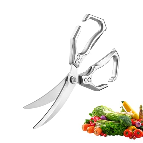 usefulbeauty Küchenschere Für Lebensmittel - 2 in 1 Lebensmittelschere mit Nussknacker - Robust Edelstahl Schere Für Fleisch Verarbeitung von usefulbeauty
