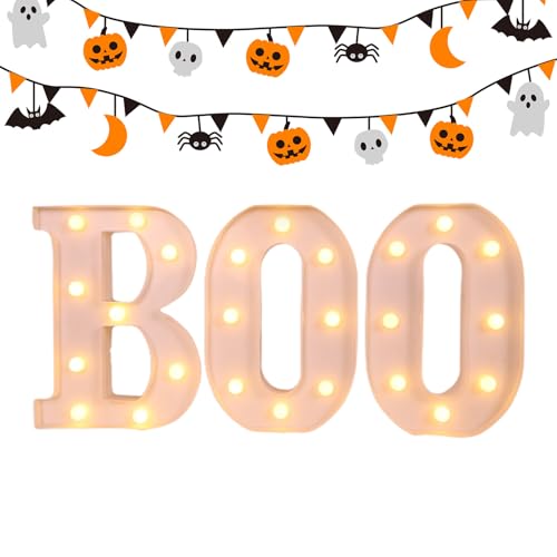 usefulbeauty Marquee Leuchtbuchstaben - 3-teiliges Boo Zeichen Halloween Buchstabenlicht,Wasserdichte Beleuchtung Deko Für Zimmer Wohnzimmer Küche Halloween Party von usefulbeauty