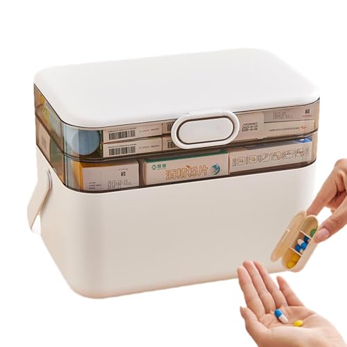 usefulbeauty Medikamentenbox, mehrschichtig, staubdicht, tragbar, dreischichtig, große Kapazität, abnehmbarer Medizinschrank, Haus-Organizer usefulbeauty Medikamentenbox, mehrschichtig, staubdicht, tragbar, dreischichtig, große Kapazität, abnehmbarer Medizinschrank, Haus-Organizer von usefulbeauty