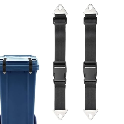 usefulbeauty Mülltonnenschloss | 2 flexible Blutsperre für Tiere für Mülltonne, wiederverwendbare Gurte, Sicherheit, 120 – 190 l, für Küche, Terrasse, Nagetiere, Füchse, Hunde, Katzen von usefulbeauty