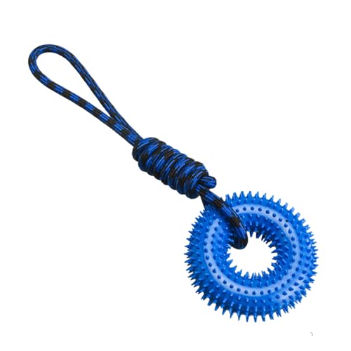 usefulbeauty Quietschende Spielsachen für Hunde, Hundespielzeug quietschend,Chewer Teether Stachel Ring - Welpe -Kinderspielzeug mit Seil für Langeweile Relief interaktive Trainingsring für kleine von usefulbeauty