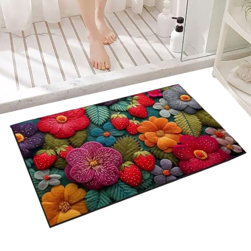 usefulbeauty Retro Teppich | Quadratische Heimdekoration Teppiche - Weicher Quadratischer Bodenbelag 50x80 cm Für Zuhause Balkon Bad von usefulbeauty