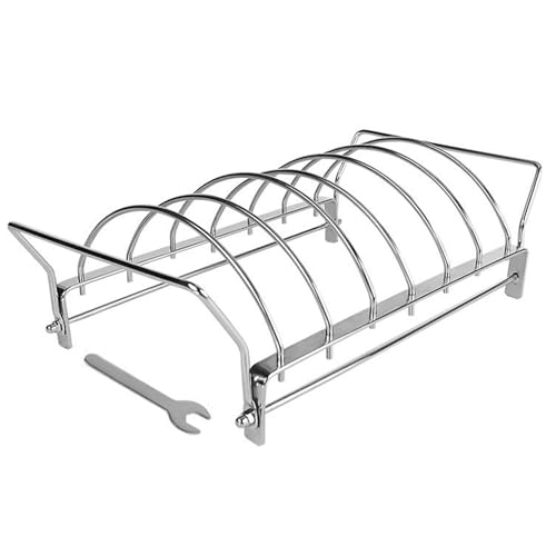 usefulbeauty Rippenroste für Grill | Steakrost aus Edelstahl für Grill | Faltbarer Rotisseriehalter, rostfrei, Zubehör für Grill, Rippen, Flügel, Rindfleisch von usefulbeauty