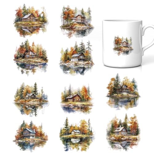 usefulbeauty Scrapbook-Aufkleber, Buchtagebuch-Aufkleber | 20 Stück Japanisches Papier Natur Landschaft Aufkleber DIY | Kunsthandwerk Zubehör, Dekoration von usefulbeauty