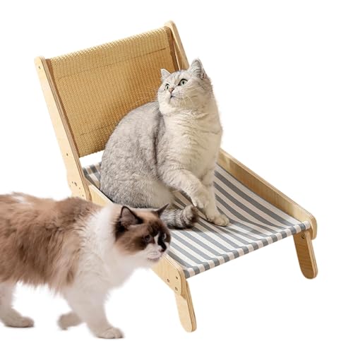 usefulbeauty Sisal Cat Hammock, Sisal Cat Lounger | Hohe Betten für Katzen im Innenbereich – 4 verstellbare Positionen bequem für Kätzchen, Nickerchen, Möbel Wohnzimmer für Kätzchen kleine Hunde von usefulbeauty