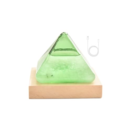 usefulbeauty Wetterglas, Sturmglas | Grüne Pyramiden-Sturmflasche, Desktop-Dekoration, elegant, USB-Anschluss, Geschenke für Frauen, Männer, Mütter, Väter, Väter, von usefulbeauty