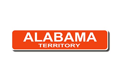 Alabama Territory Vintage Blechschild Retro Rustikale Männerhöhle Weißblech Vintage Neuheit Straße Bauernhaus Zink Garage Wanddekoration Metallschild Rot 40 x 10 cm von usigns