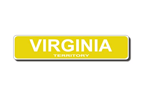 Virginia Territory Vintage Blechschild Retro Rustikale Männerhöhle Weißblech Vintage Neuheit Straße Bauernhaus Zink Garage Wanddekoration Metallschild Gelb 40 x 10 cm von usigns